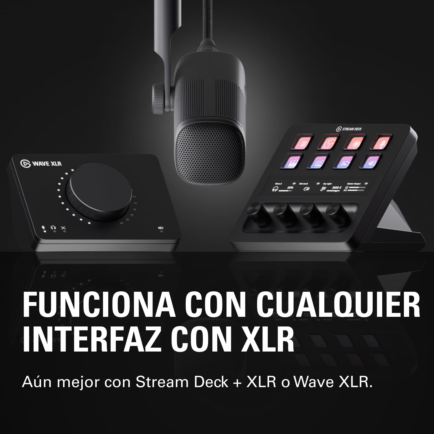 Elgato Wave DX - Micrófono XLR dinámico, patrón cardioide, reducción de ruido, optimizado para voz para podcasts, streaming y retransmisiones, sin amplificador de señal, para Mac y PC
