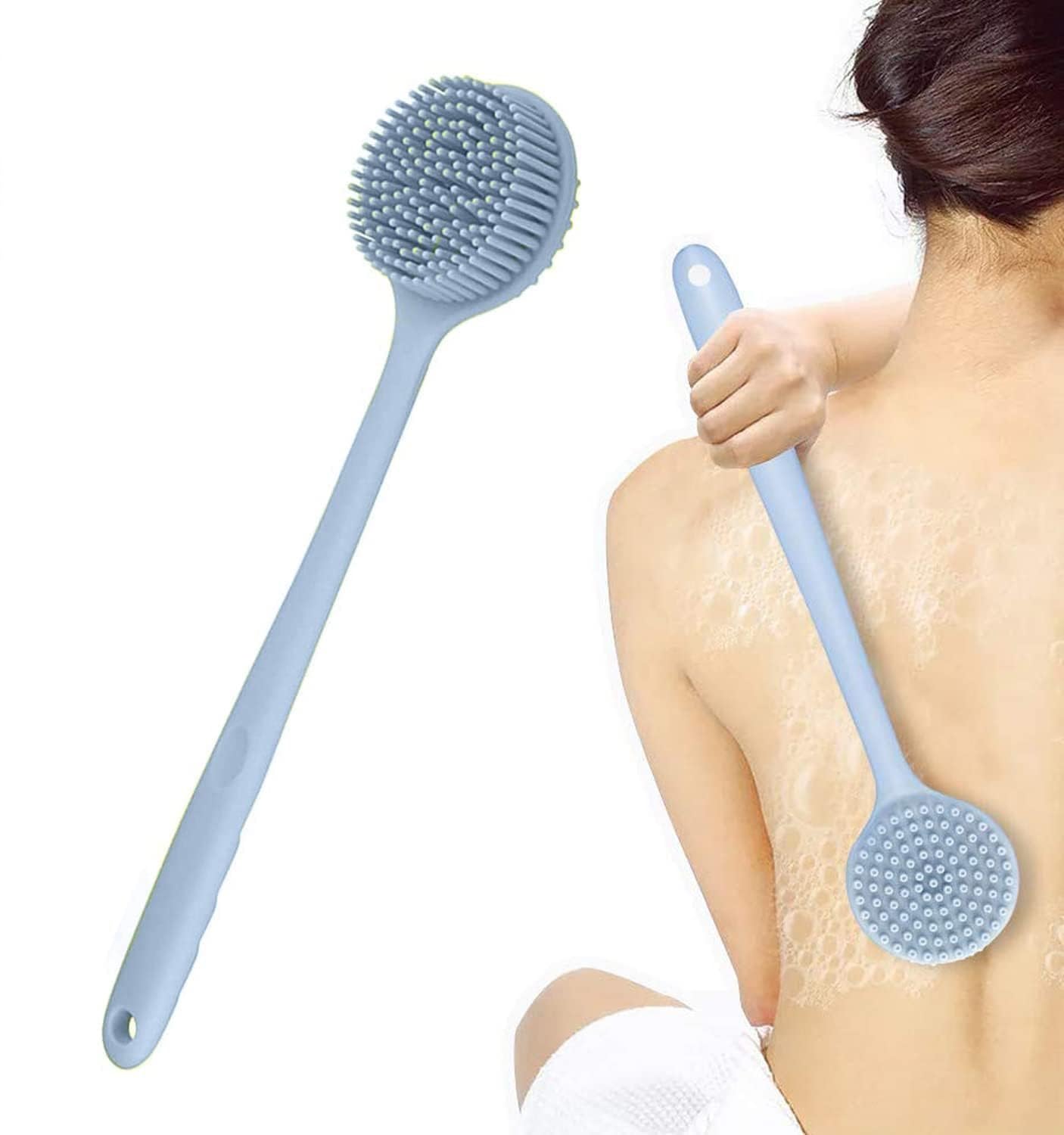 Mforall Silicone Back Scrubber Soft Bath Brush with long handle for Shower & Bath, Shower Brush, Body Brush BPA-Free (Pack Of, 2, count)-image-49