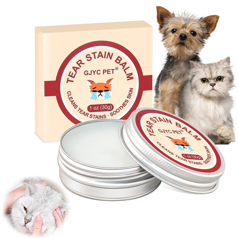AzoneePets Eyes Natural Tear Stain Removal Balm, Plant-Based Organic Eye Wipes Cream for Dogs & Cats, Relieves Eye Discharge & Mucus, 50g