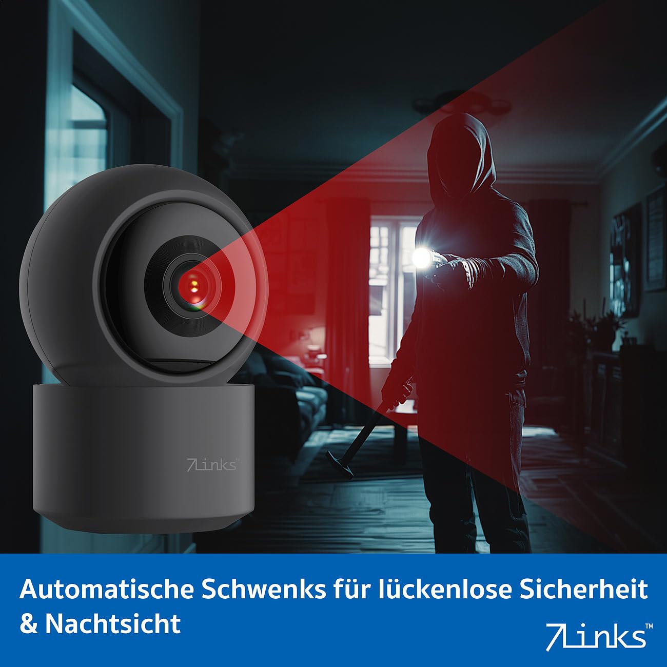 7links WiFi Kamera: 4er-Set 2K-Pan-Tilt-Überwachungskamera mit WLAN, Patrouillen-Funktion (Überwachung Kamera innen, Überwachung WLAN innen, PC)