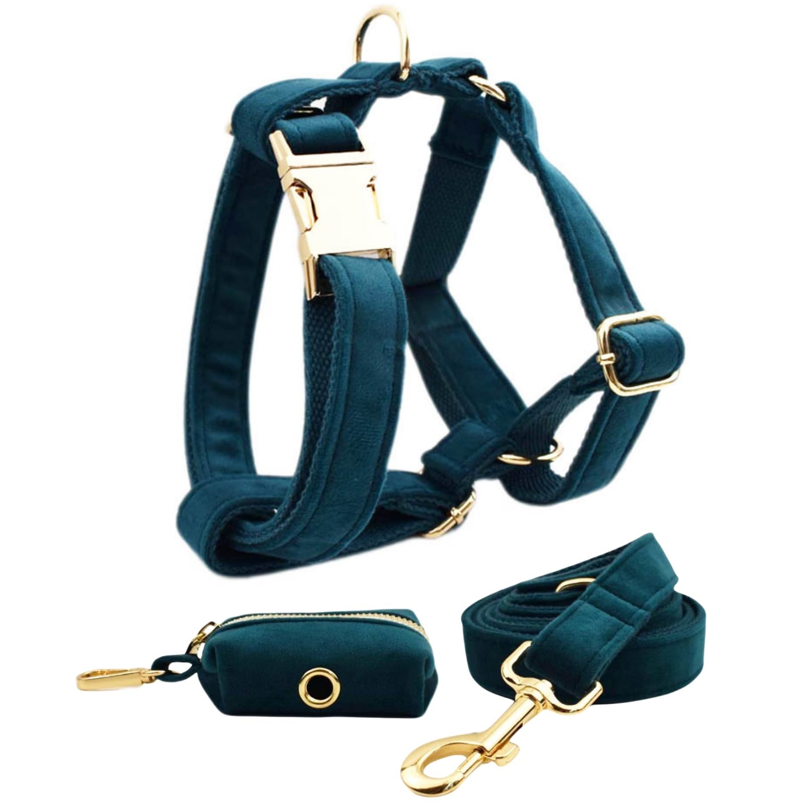 Piccolo Imbracatura Per Cani E Guinzaglio Imbracatura Da Cucciolo Regolabile Con Portata Di Cacca Anti-Twist Dog Guinzaglio Per Addestramento A Camminata Facile Correre