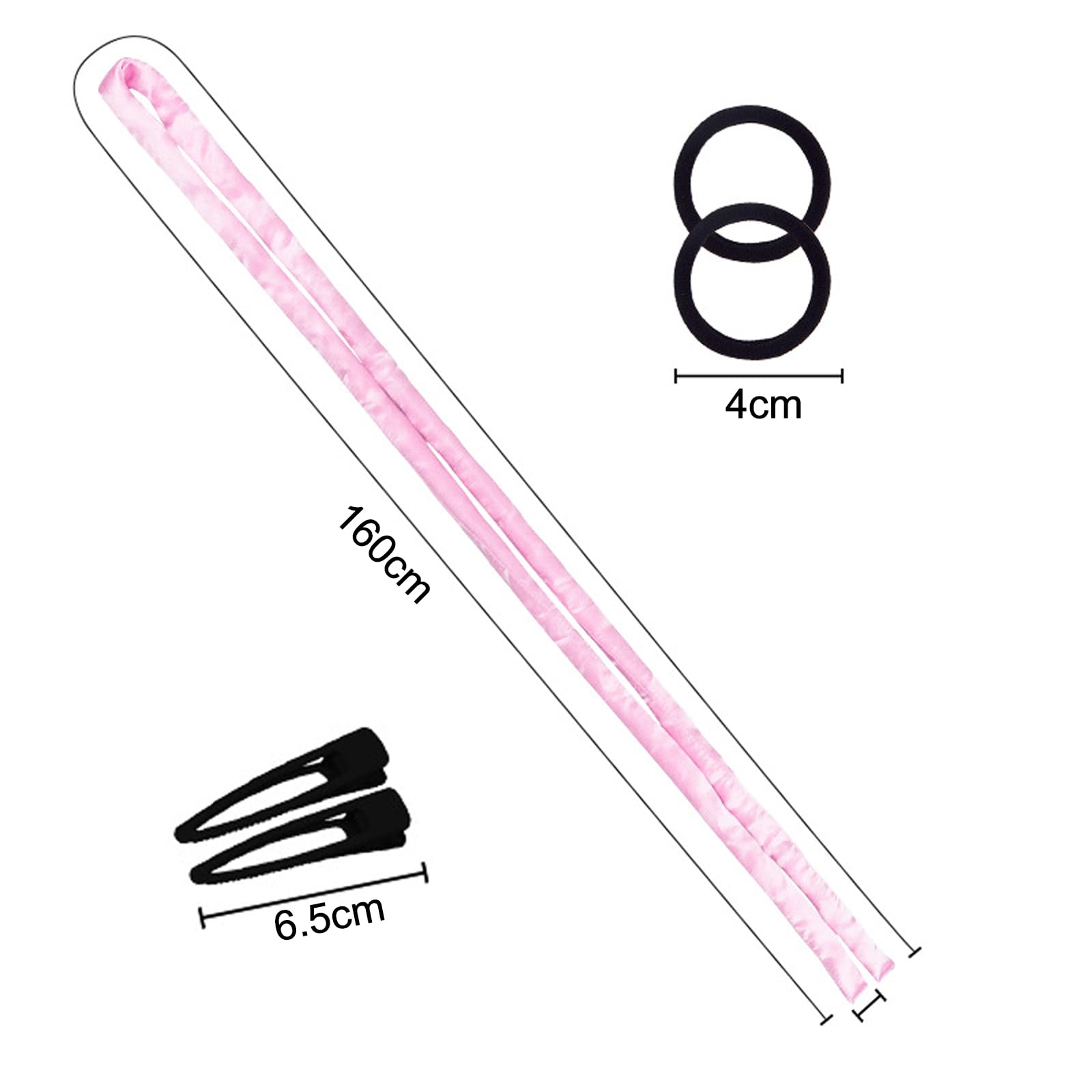 DAVBNM 2 Pcs Satin Heatless Curlers Headband, No Heat Curls, Overnight Hair Curlers to Sleep In, Gift for Long Hair Volume 160cm (Pink) - Image 2