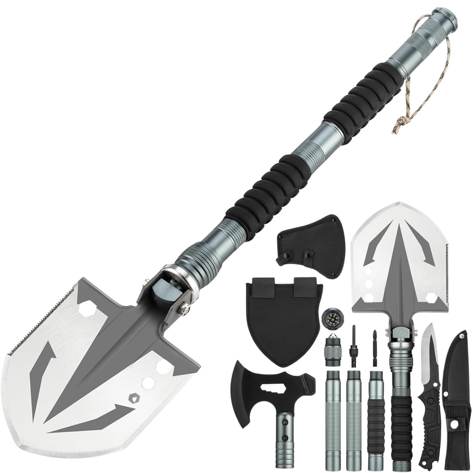 ZENHOSIT Survival Shovel with Camping Axe: Multifunctional