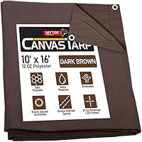 Vista 15 de Mytee Products Lona de lona marrón oscuro de 6 x 8 pies de 12 onzas, resistente al agua y transpirable, lonas resistentes, cubierta de lona
