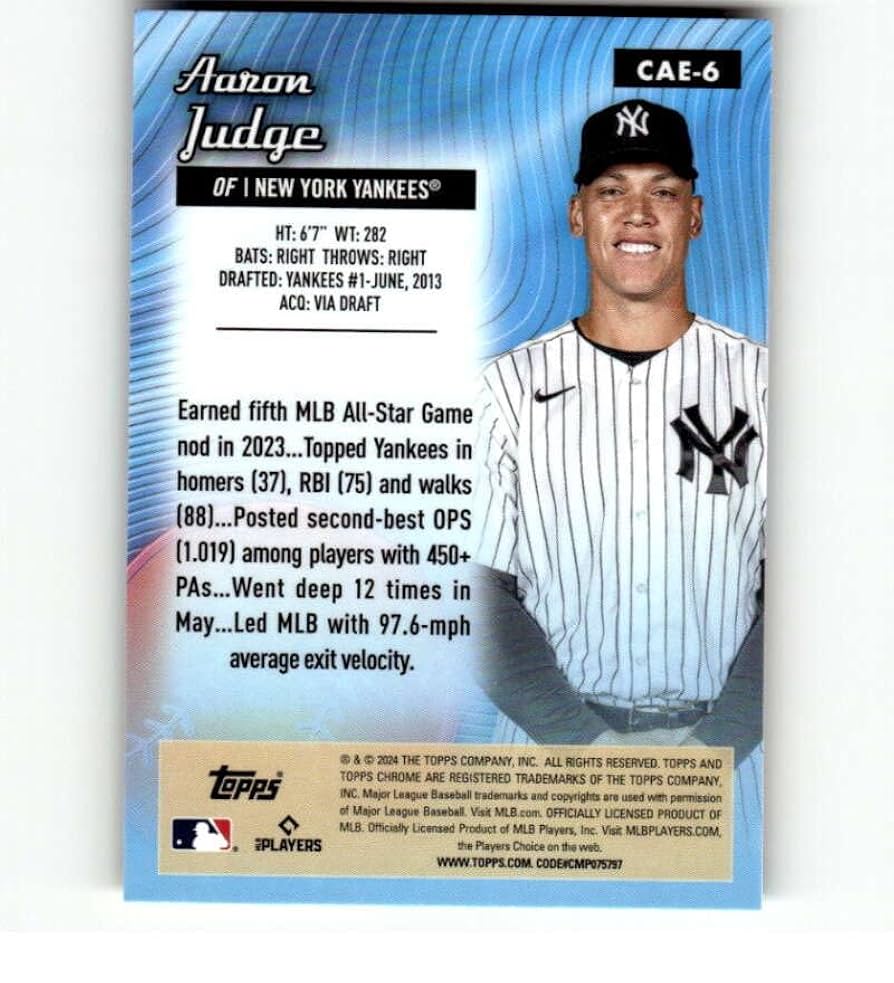 Amazon.com: 2024 Topps Chrome All Etch #CAE-6 Aaron Judge Amazon.com: 2024 Topps Chrome All Etch #CAE-6 Aaron Judge