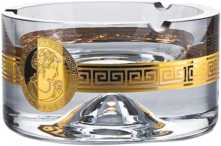 Glass Ashtrays Large Round Ashtray Cigarette Ash Trays for Men Women Home Outside Cigarette Ashtray / 14.8x8cm