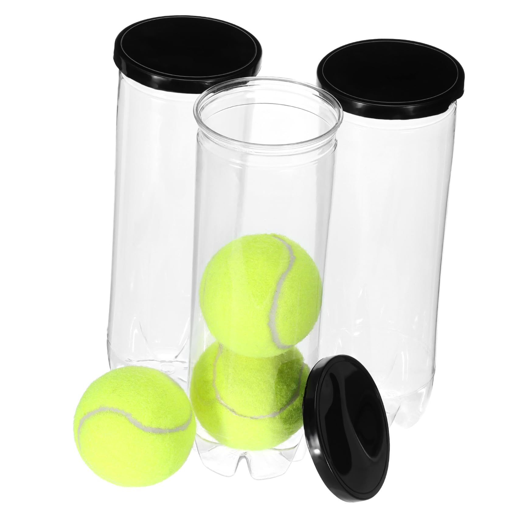 BESTonZON PVC Tennisballhalter Transparent Mit Deckel Tragbarer Organizer Für Tennisbälle Praktische Sportaufbewahrung Für Tennisenthusiasten