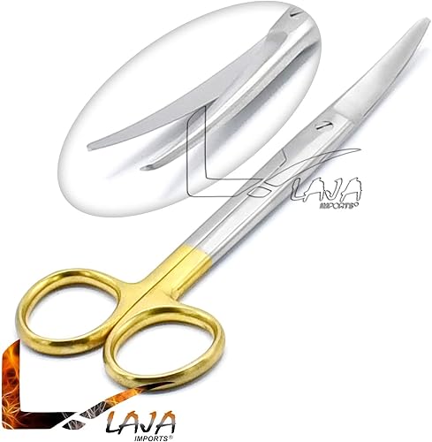 Miniatura 2 de Tijeras de disección Mayo insertadas de carburo de tungsteno TC de 6.75 pulgadas, puntas romas curvadas (marca LAJA IMPORTS )