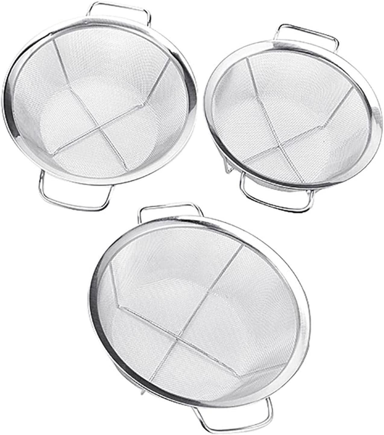 Schaumlöffel Küchensieb Edelstahl feinem Netzwaschankorb Obst Gemüsesieb Colander Küchenküche Aufbewahrungsbecken Zum Kochen Frittieren(20CM)