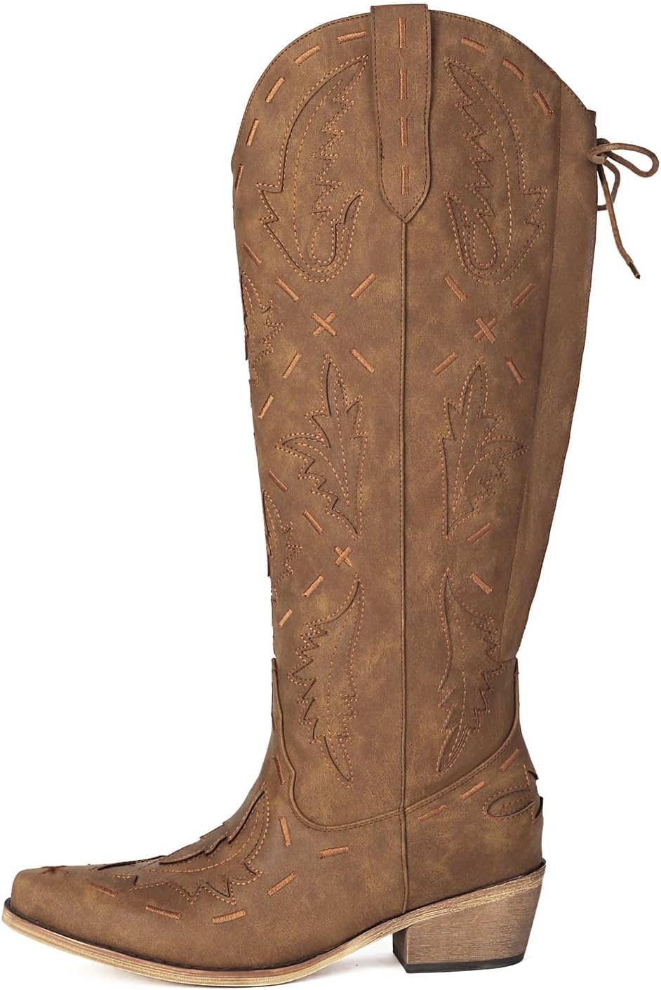 Wide Calf Cowboy Boots Women - Embroidered Design