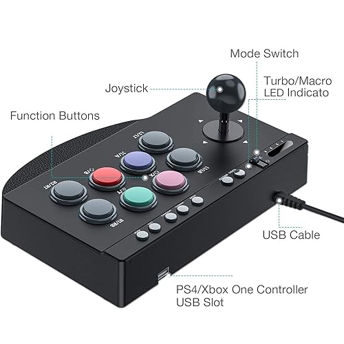 Vista 5 de PXN-0082 Arcade Joystick Juego Joystick Controlador para PCPS4PS3Xbox ONE Nintendo SwitchPC Windows.