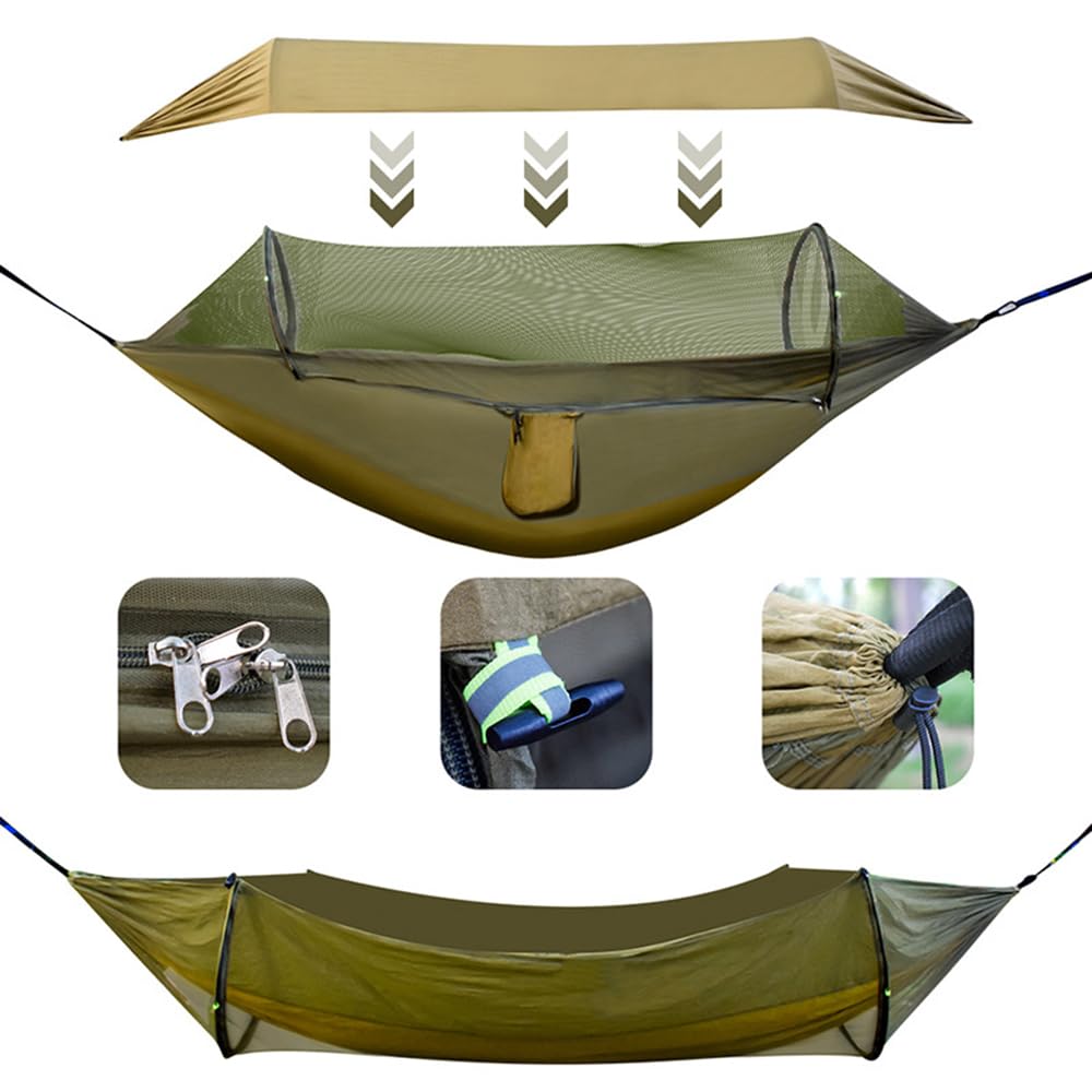 Hanzete Amaca da campeggio impermeabile portatile da appendere con zanzariera per zaino in spalla all'aperto