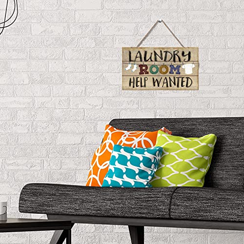 Laundry Room Sign,6"X12" Retro Wood Hanging Sign Laundry Room Wall Decor Sign Help Wanted Wall Art Plaque Sign-12 #TOP1