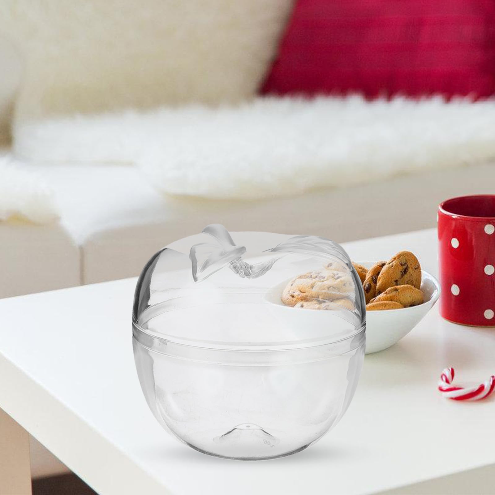 Caja de Dulces Navideña Transparente de Plástico, 10 Piezas