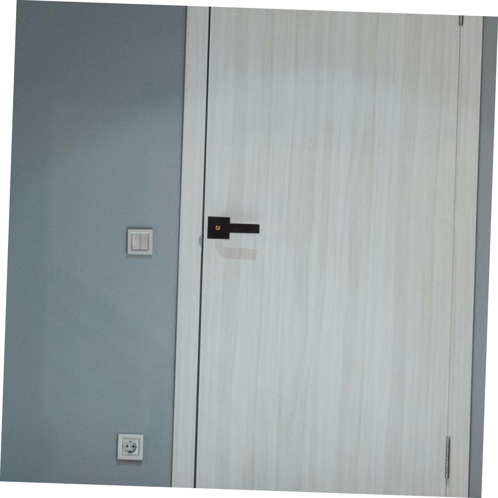 Operitacx Juego de Manijas Seguridad Reforzada y Acabado Mate para Puerta con Cerradura de Aluminio Negro para Puertas Interiores de 30-50mm en Cocinas y Habitaciones