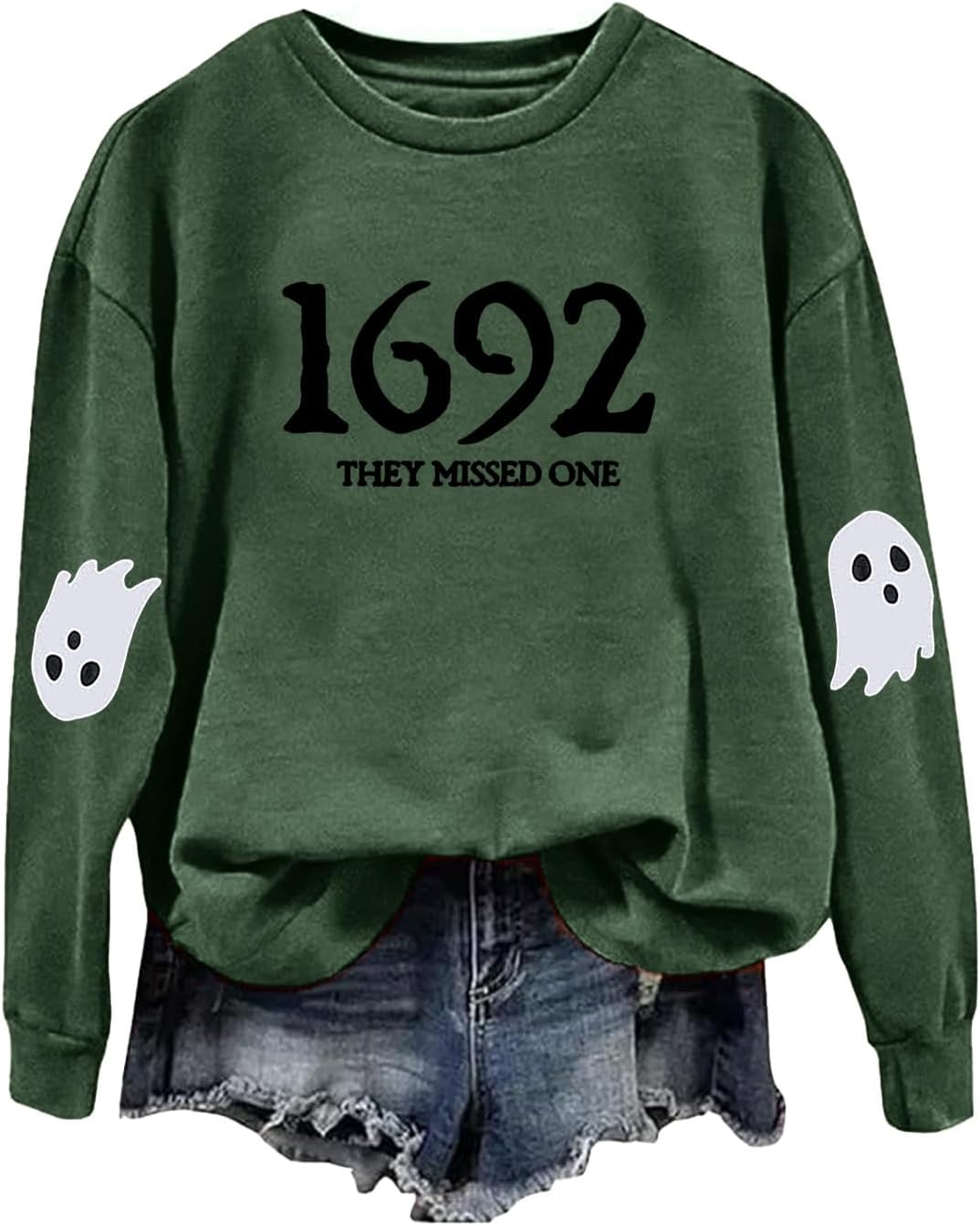 Halloween Sweatshirts for Women They Missed One Spooky Season Sweatshir Long Sleeve Crewneck Pullover Tops T Shirt