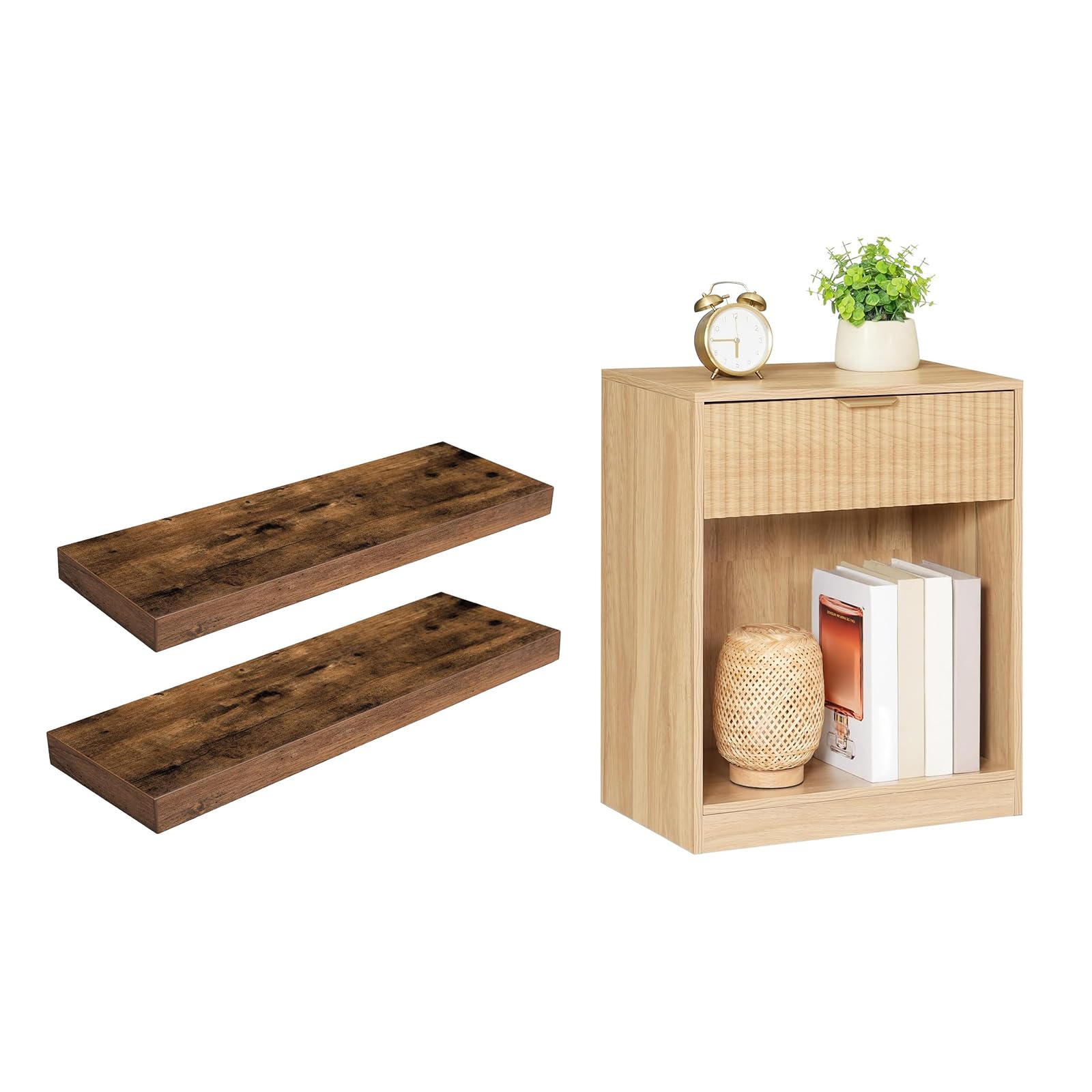 Table de chevet flottante HOOBRO pour une chambre moderne et épurée