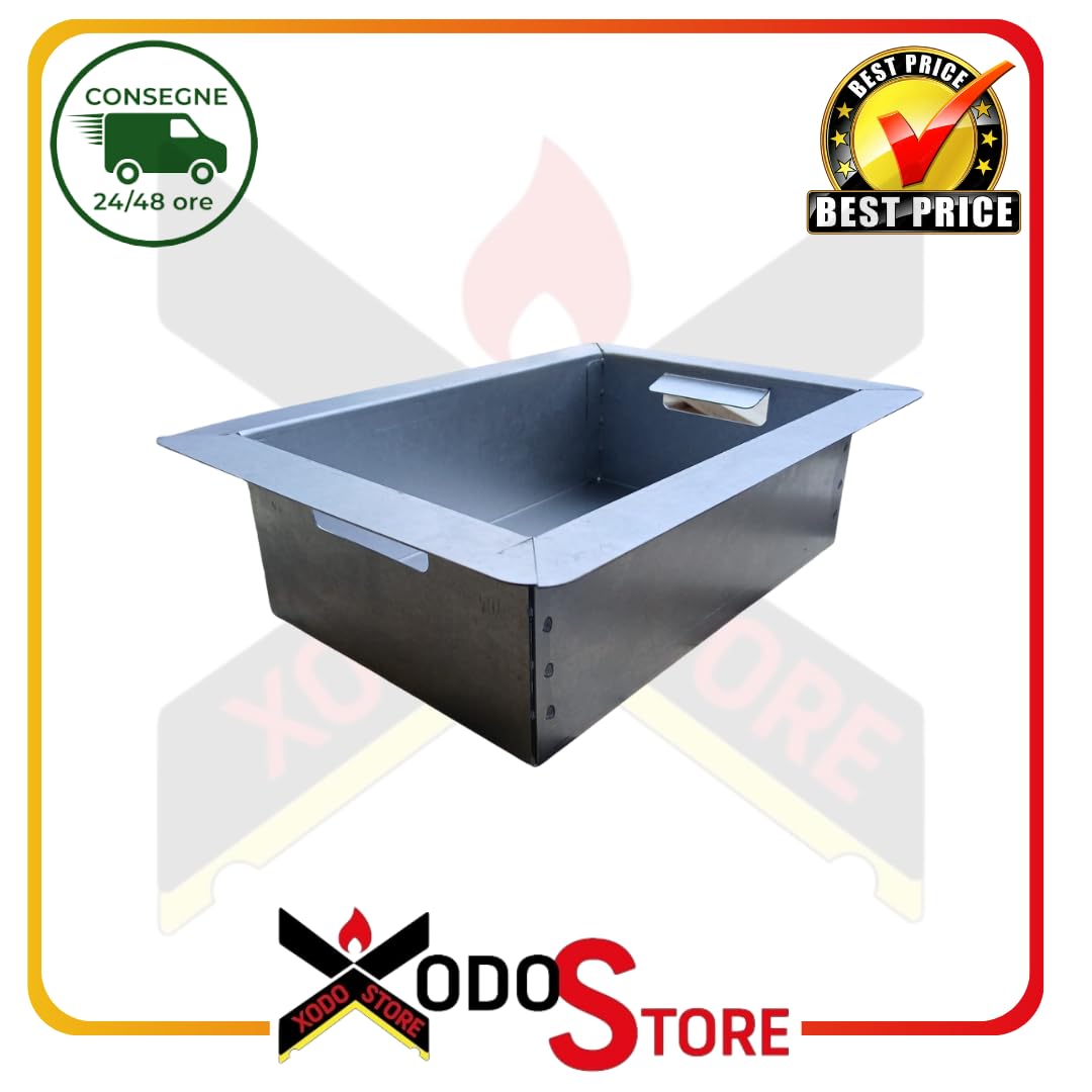 Cassetto Cenere 30×22 cm COMPATIBILE PALAZZETTI Cod. 165120020 in acciaio incato 215x294x85 mm Per Barbecue Diva, Malibu, Maxime, Miami, Capri, Gallipoli, Gargano, Levanto, Tropea