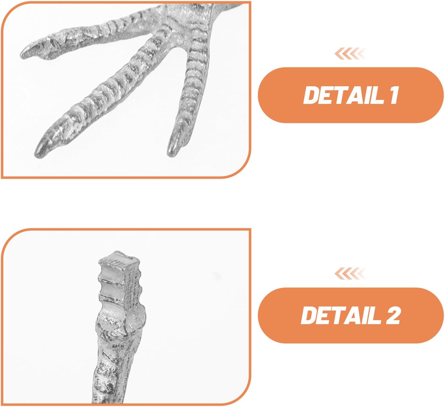 Generic 10PCS Simulation Bird Feet: Lifelike Animal Claw Ornament Metal Fake Bird Feet Statue for DIY Craft Projects Home Office Desktop Decor