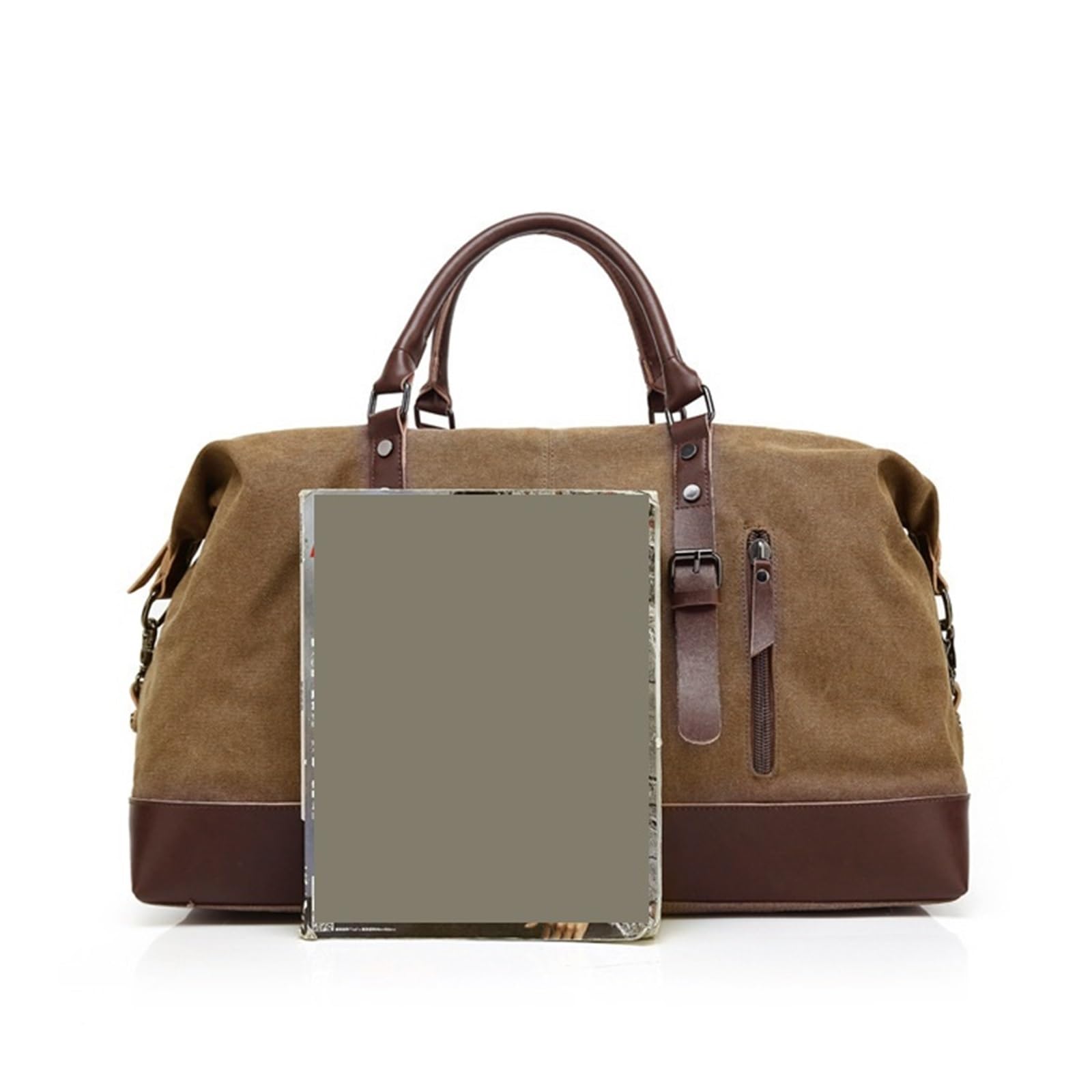 Torba podróżna męska z płótna w stylu vintage, duża torba weekendowa na bagaż podręczny(Black)