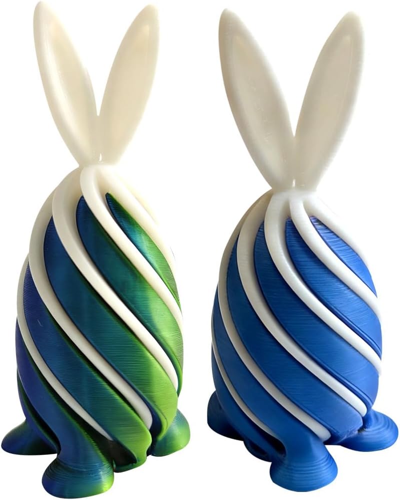 Impossible Cone (2PCS), Rabbit Spiral Cone Fidget Toy, 3D Printed Spiral Cone Fidget Toy, Mini Stress Relief Desktop Decorations Toy for Kids Adult Easter Gift (Blue+Green)
