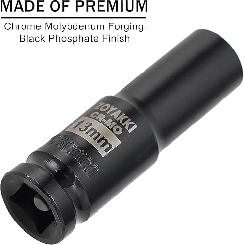 Miniatura 196 de Enchufe de impacto de 6 PT de 1/2" x 0.827 in de profundidad, CR-MO, 1/2 pulgada de accionamiento de 6 puntos para una fácil extracción