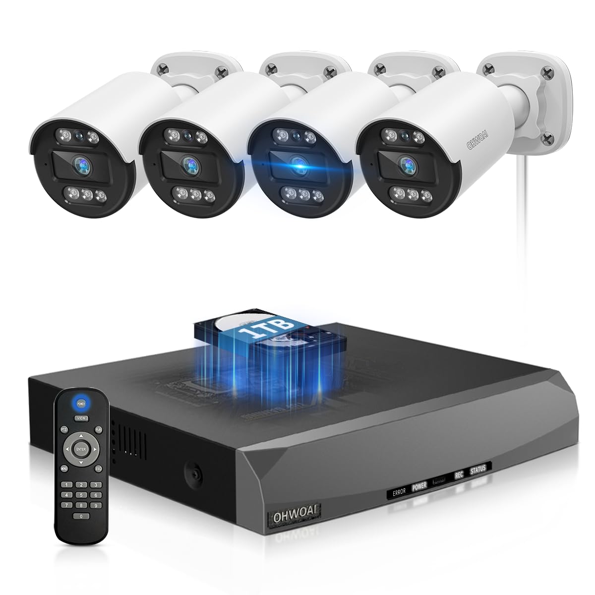 Two-Way Audio PoE Security Camera System Outdoor, 5MP Wired Cameras with 4K 8CH NVR Systems, Home Surveillance Video DVR Kits