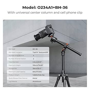 Amazon.com : K&F Concept 76 inch Camera Tripod with