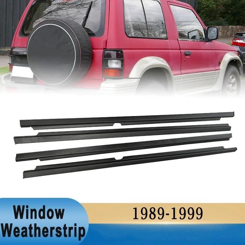 ドアモール 4 個窓ウェザーストリップゴムシール ために モンテロ ために パジェロ 2th V20 V31 V43 V32 V33 カーウィンドウモールディングトリム  ために モンテロス ために パジェロ2代目 V20 V31 V43 V32 V33 1989-1 に適合する モンテロス に適合する パジェロ 2代目  ... 自動車用ウィンドウシール Compatible With Mitsubishi For Pajero 2th V20 1989-19