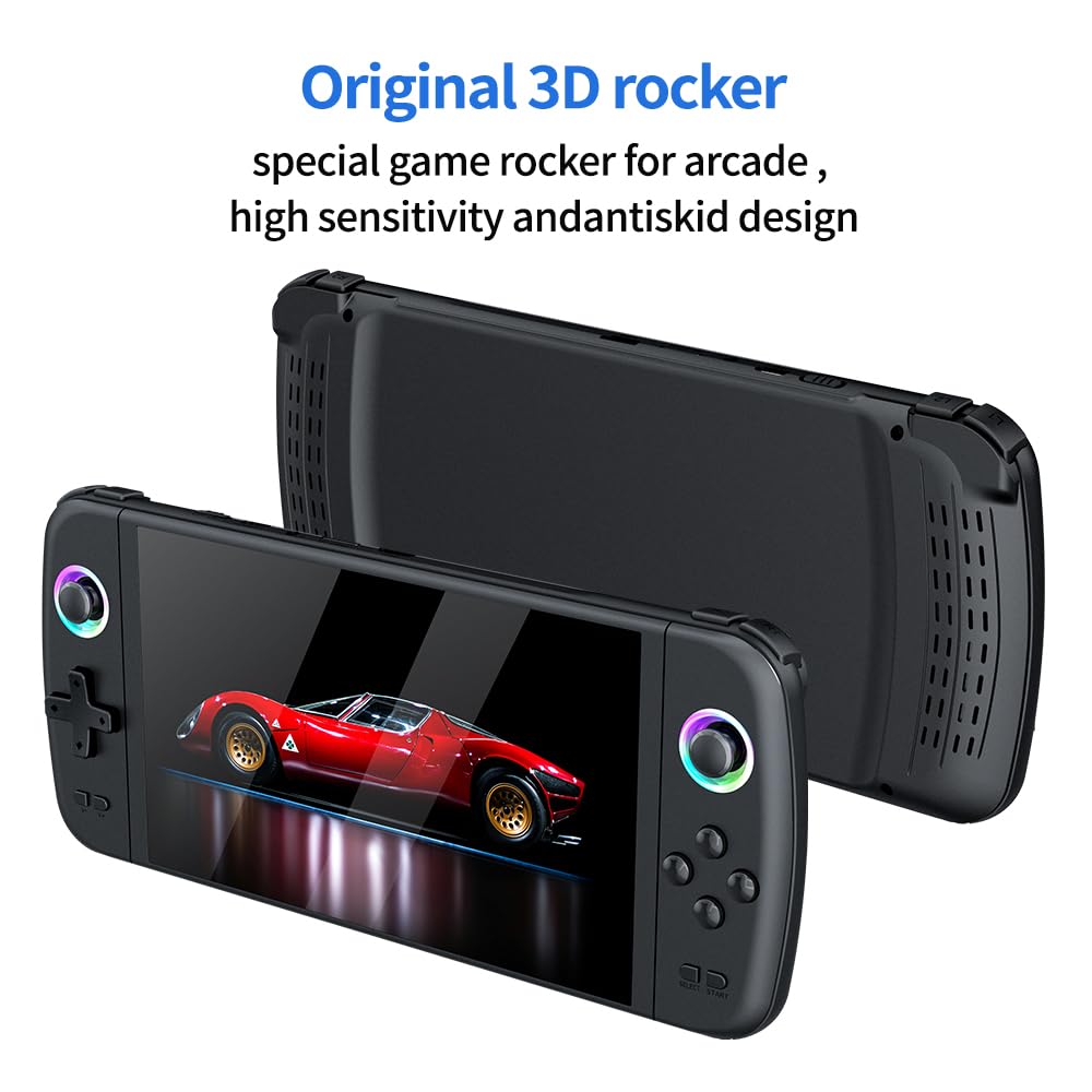Nuova console di gioco portatile M27, 64 GB di memoria interna con 20.000 giochi, sistema Linux, schermo IPS da 7 pollici, console portatile mini arcade tascabile, uscita HD (verde, 64 g)