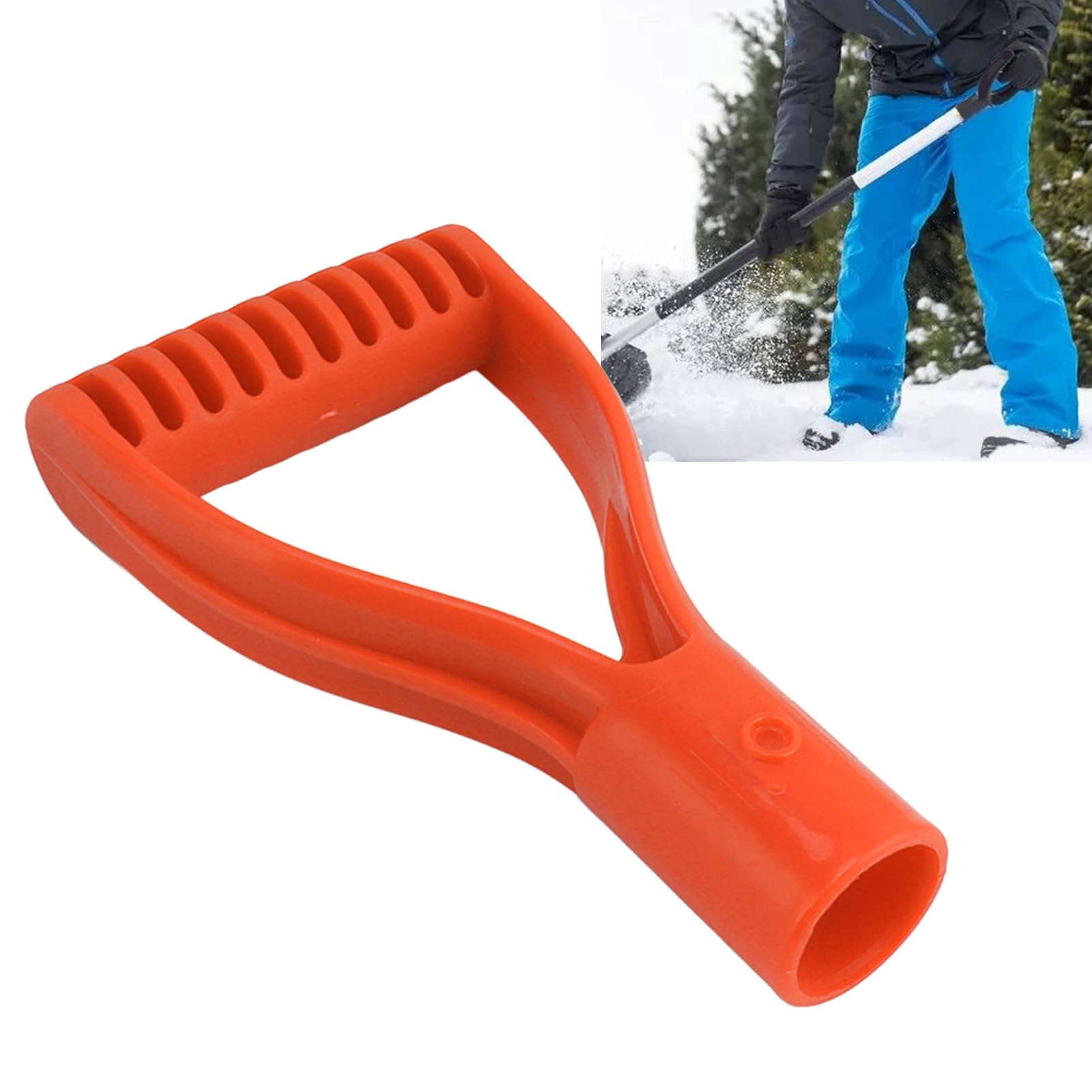 Shovel Handle Replacement, Snow Shovel Handle D Grip for Garden (Orange)