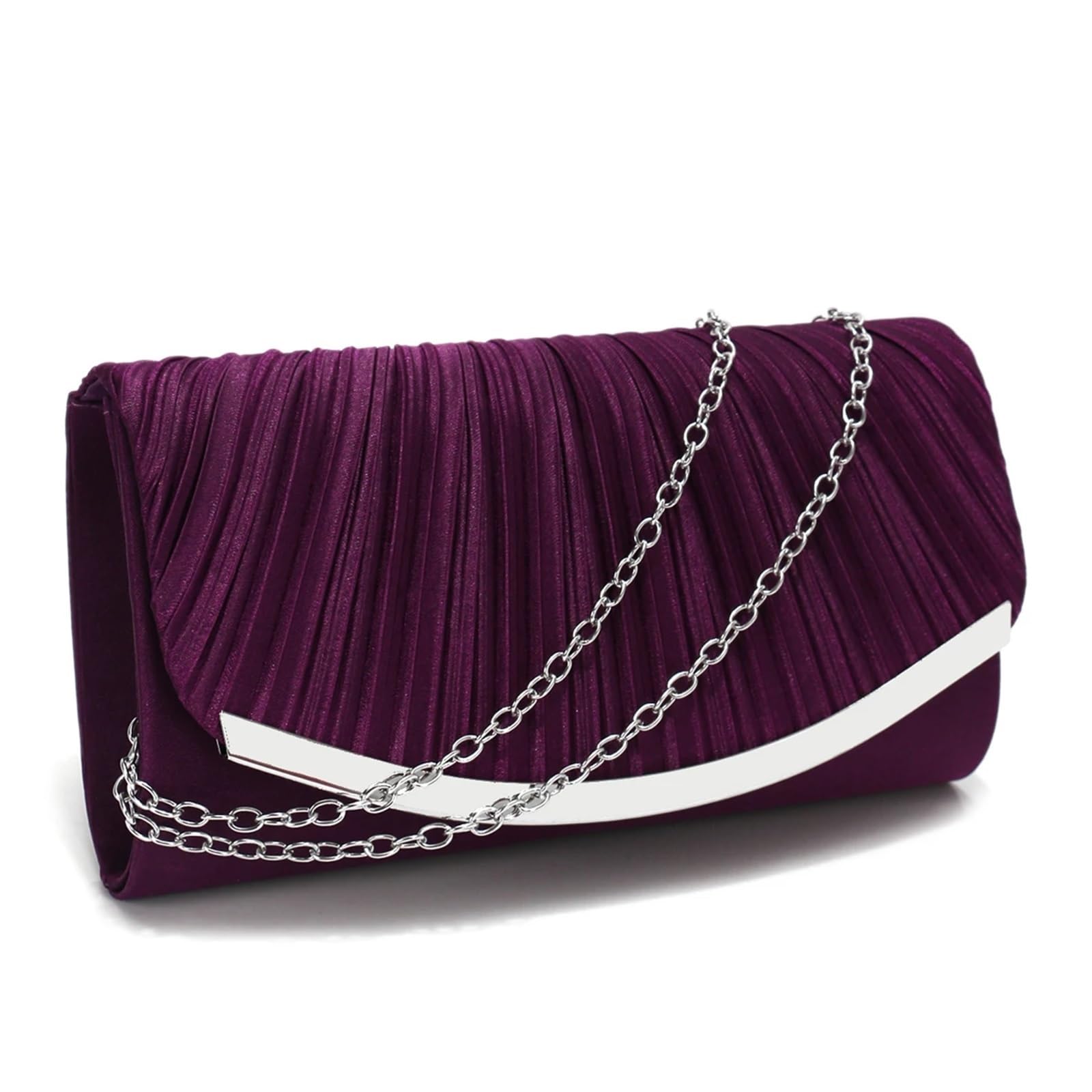 Bolso Mano Mujer Bolso de mano tipo sobre for noche, fiesta, boda, monedero plisado