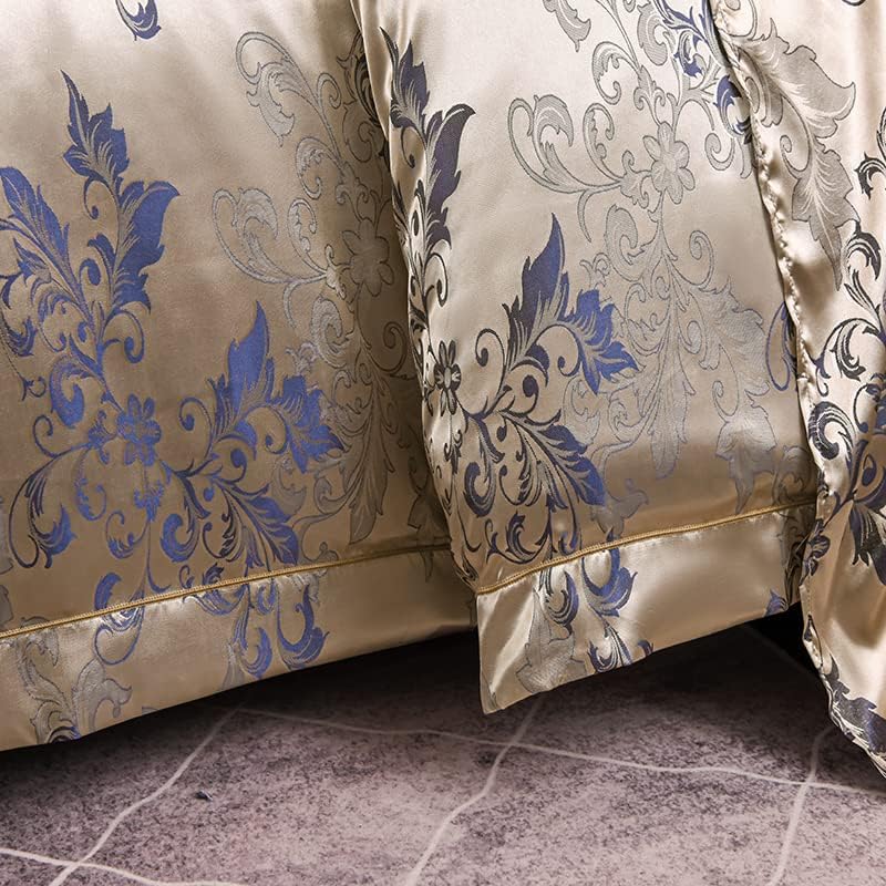 Juego de ropa de cama de 155x220 cm con funda nórdica de satén jacquard barroco y dos fundas de almohada 6