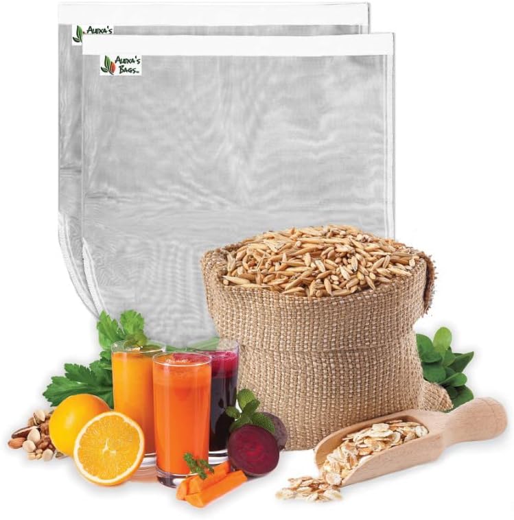 Alexa's Bags (2 Pack) Pro Quality Juicing & Nut Milk Bag