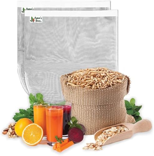 Alexa's Bags - Bolsa de leche de frutos secos y jugos de calidad profesional – 13 x 14 pulgadas – Colador de alimentos multiusos reutilizable de