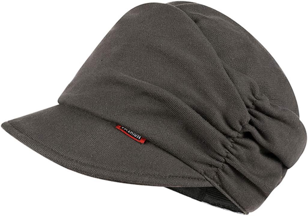 INOGIH 2 Pieces Chemo-Headwear Women Cancer-Hat Cotton Visor-Newsboy Beanie - Image 5