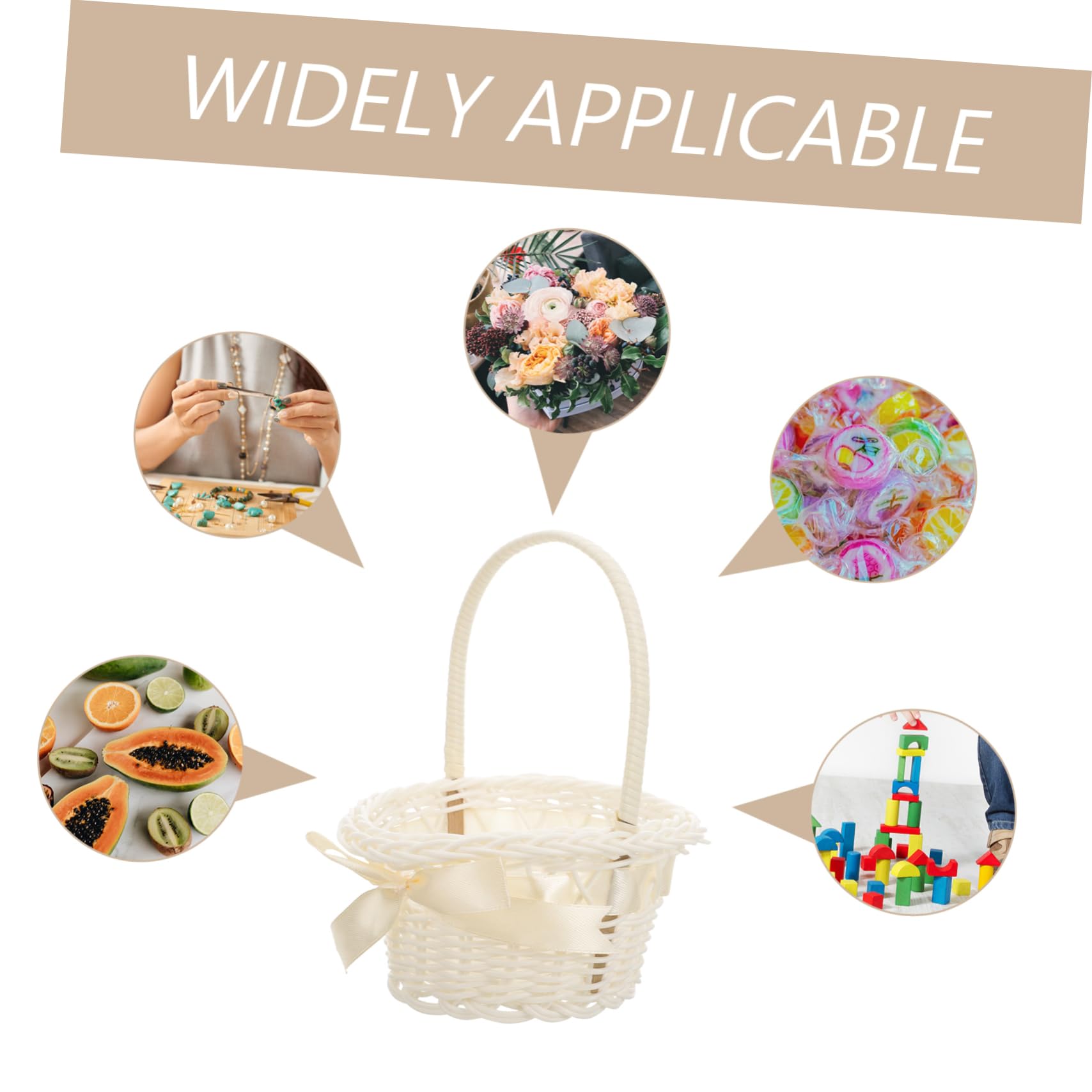 ABOOFAN Set of 2 Woven Decorative Storage Rattan for Arrangements