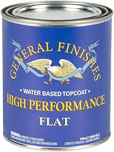 General Finishes High Performance Water Based Topcoat, 1 Quart, Flat