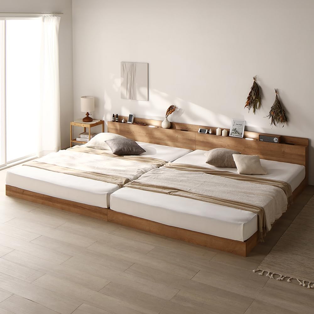 RASIK SOFREE クイーンサイズベッド ベージュ ファブリックベッド 布