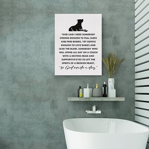 Miniatura 5 de Póster de lienzo religioso con diseño de perro religioso, arte de pared para cachorros, diseño de perro con texto en inglés So God Made Aper (So God