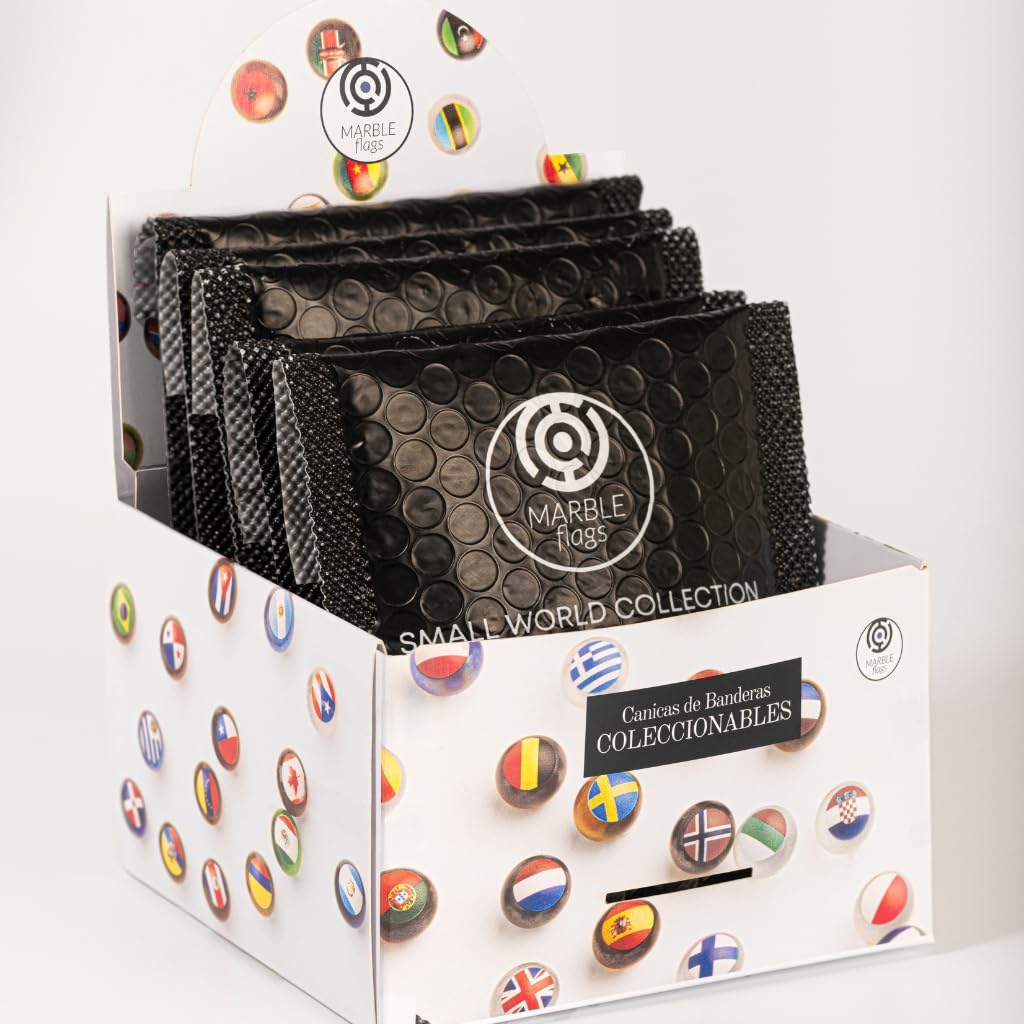 Small World Collection Caja 5 Sobres (50 canicas aleatorias de Banderas del Mundo)