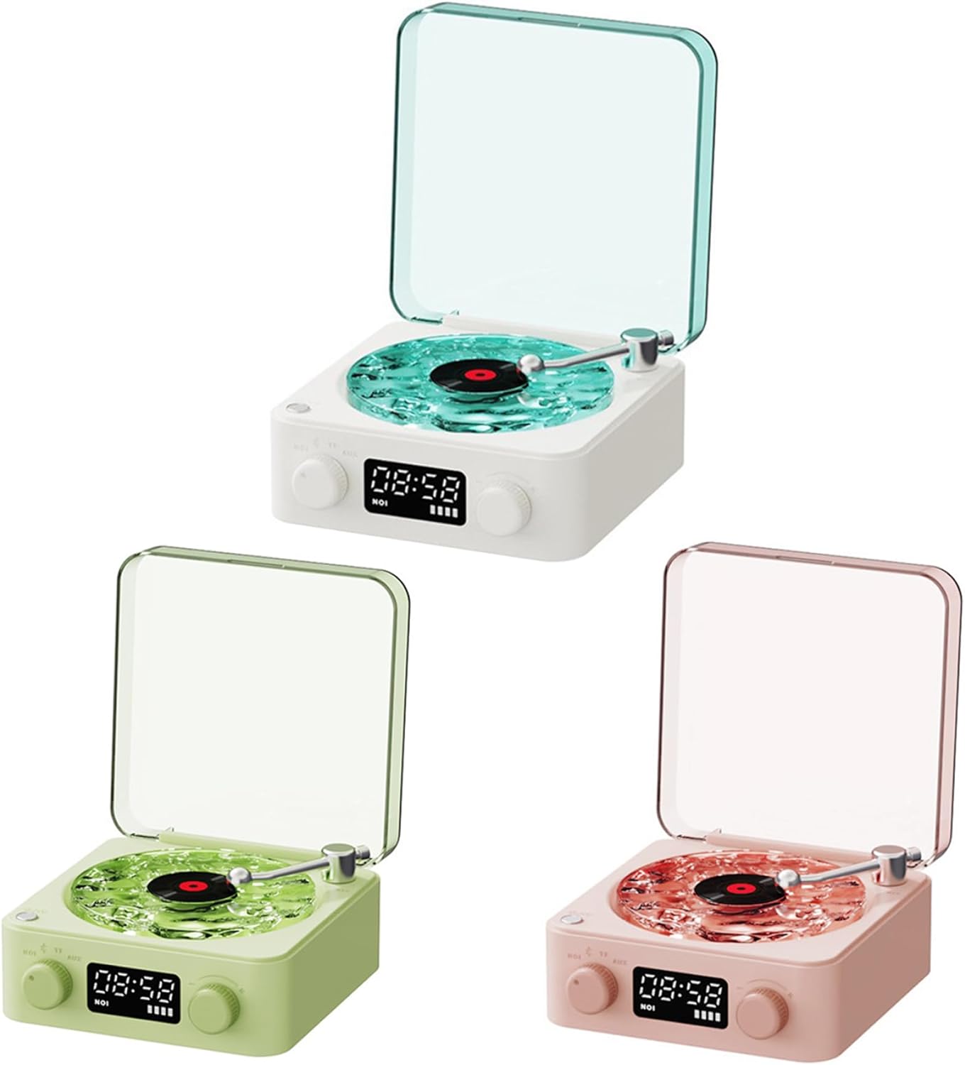 The Waves Vinyl Player with 4 Playback Modes, Wireless Vinyl Record Player with Ambient Light, Quality Sound, Smart Control, Tonearm, Vintage Record Player for Gift Vinyl Player Vintage Record Player