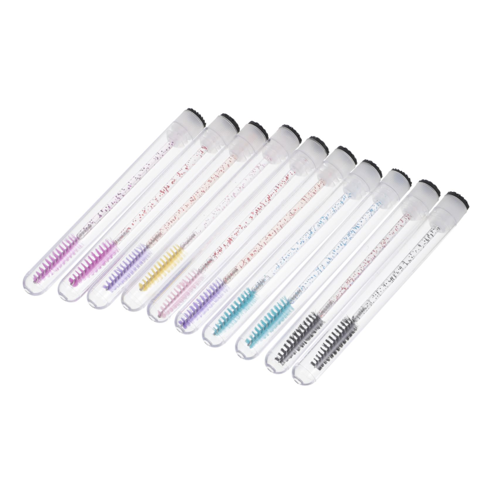 PartyKindom 30pcs Portable Eyelash and Brow Makeup Tools Diamond Eyelash Tube Lashes Crystal Rod Brush for Travel Beginners or Professional Artists Random Color