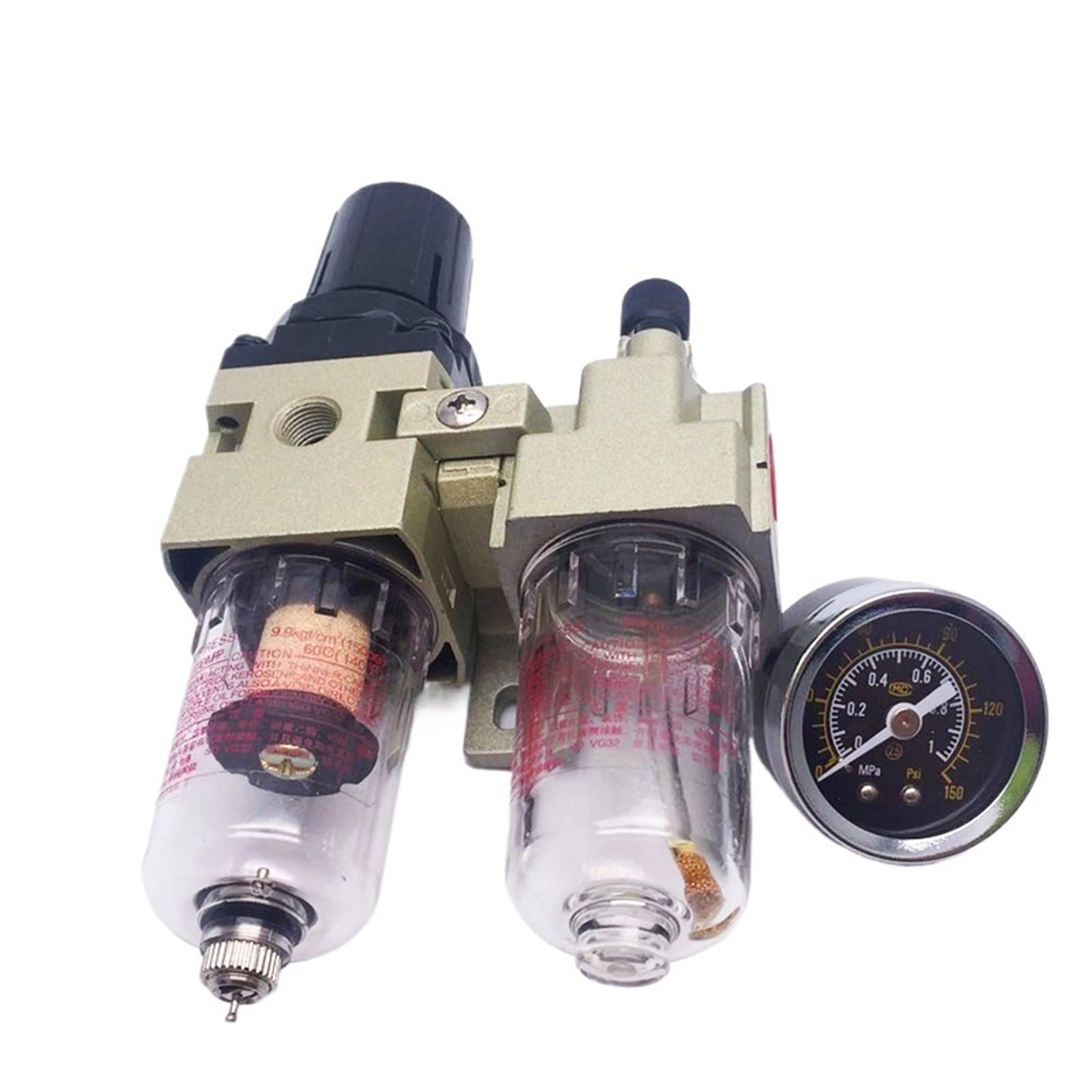 AC2010-02 G1/4 Bomba separadora de Agua y Aceite neumática Filtros de Suministro de Drenaje Manual Válvula reguladora de compresor de Aire Filtros de Aire(AC2010-02 Add SM PM,Fiber Core)