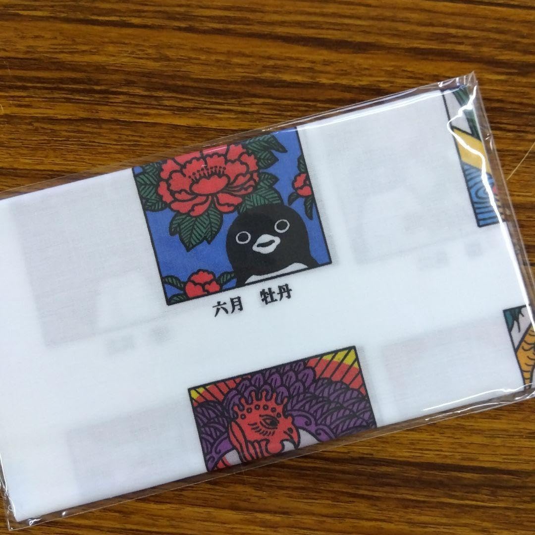 Suicaのペンギン 花札柄タオル ペンギン喫茶