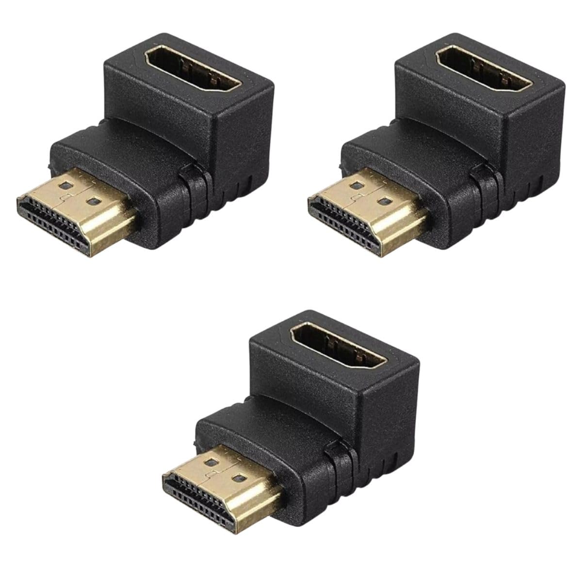 Adaptador Hdmi 90 Graus Em L Kit Com 3 Macho X Fêmea Para Tv Parede Monitor Notebooks