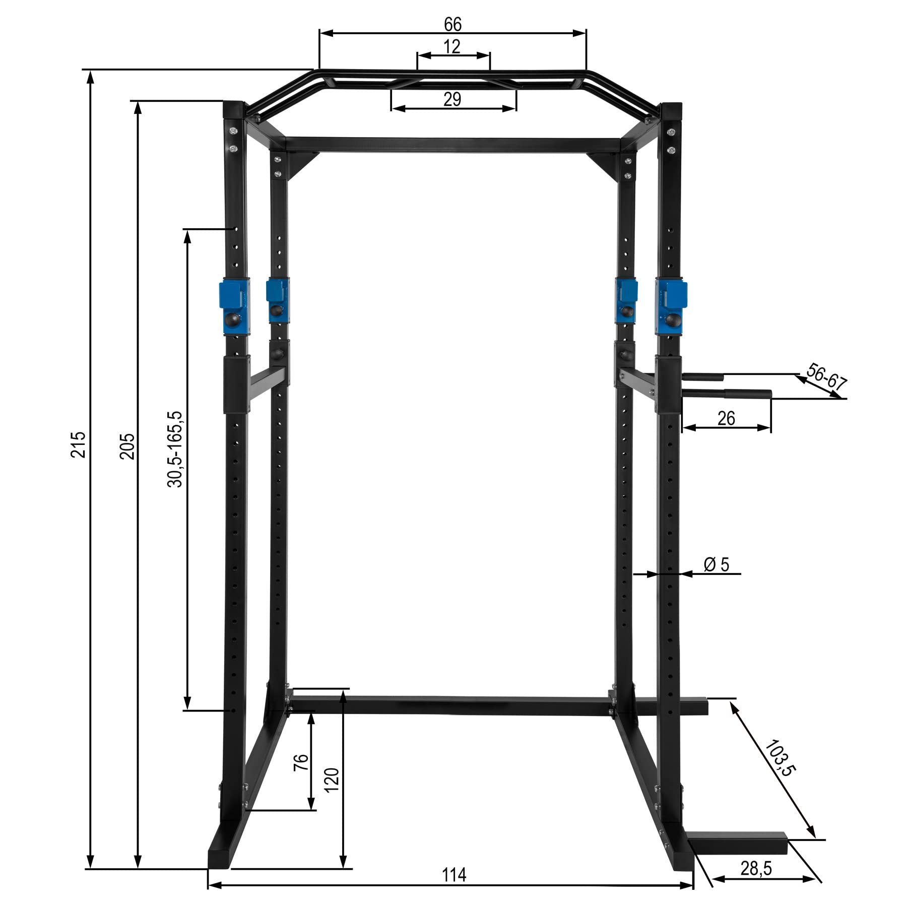 tectake Station de Musculation Cage de Musculation | Double Barre de Traction | Barres à dips emboîtables - diverses Couleurs et modèles
