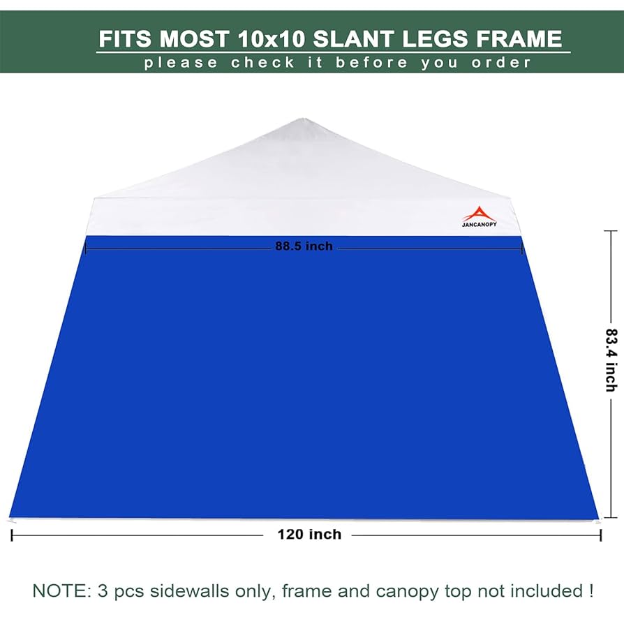 Amazon.com : JANCANOPY Blue SunWall for 10x10 Slant Leg Pop
