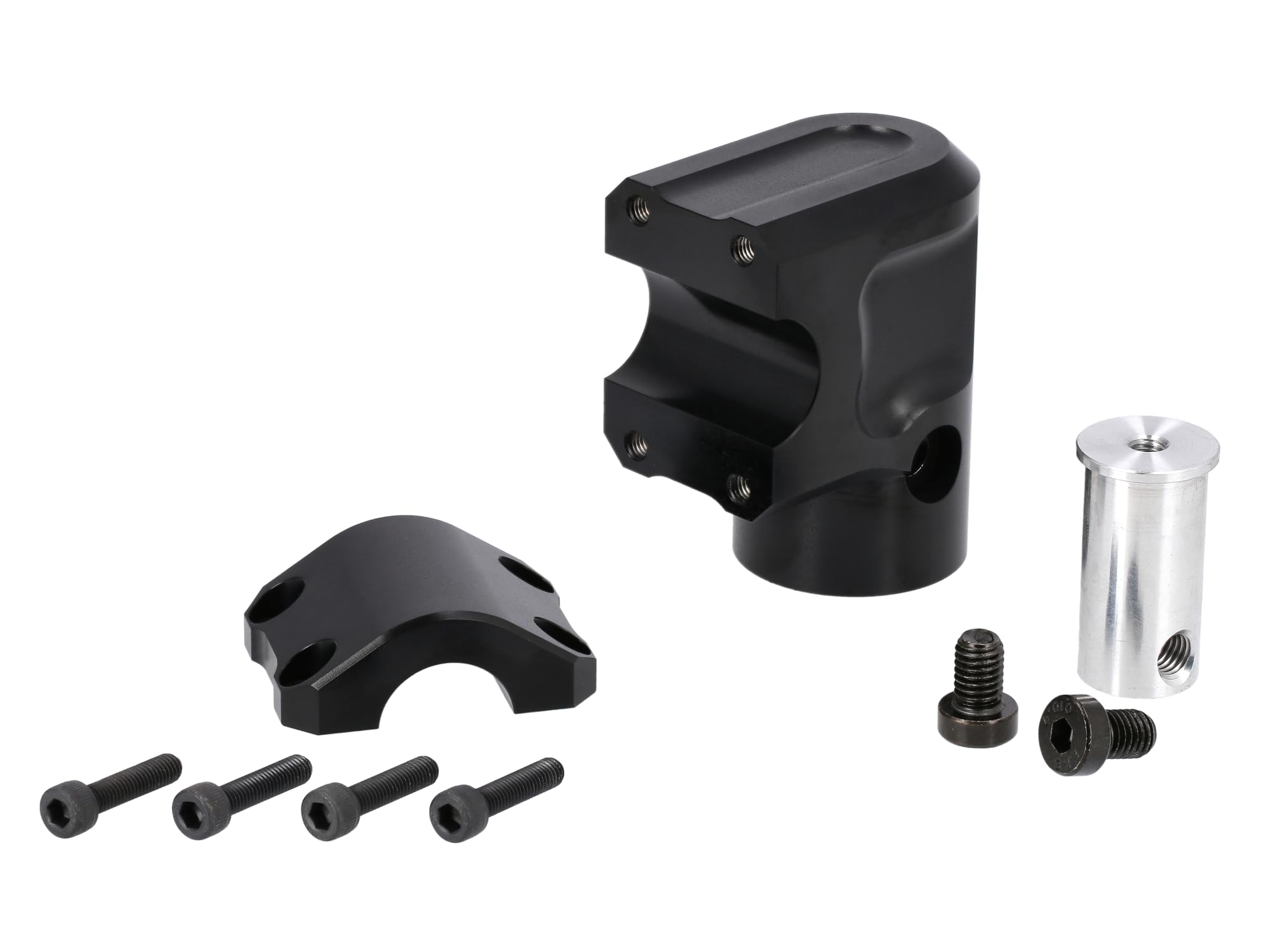 CNC Lenkeraufnahme ø22mm, Schwarz - für Simson Vogelserie