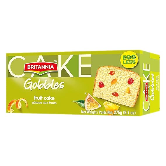 Britannia Gobbles Egg Less Fruit Cake 9.7oz (275g) (Pack